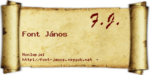 Font János névjegykártya