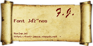 Font János névjegykártya
