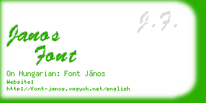 janos font business card